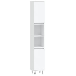 Armoire de salle de bain blanc 30x30x190 cm bois d'ingénierie 614837614837