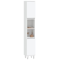 Armoire de salle de bain blanc 30x30x190 cm bois d'ingénierie 614837614837