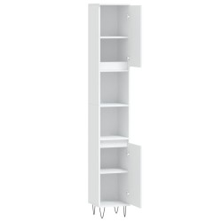 Armoire de salle de bain blanc 30x30x190 cm bois d'ingénierie 614837614837