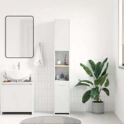 Armoire de salle de bain Blanc 30x30x183,5 cm Bois d'ingénierie 614839614839