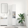 Armoire de salle de bain Blanc 30x30x183,5 cm Bois d'ingénierie 614839614839