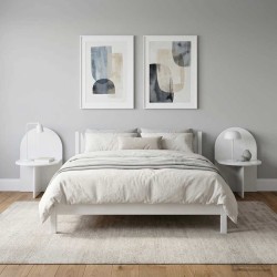 Table de chevet 2 pcs Blanc brillant 48 x 49 x 65 cm 614841614841