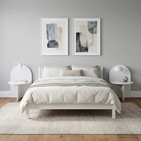 Table de chevet 2 pcs Blanc brillant 48 x 49 x 65 cm 614841614841