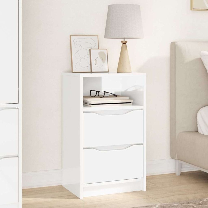 Table de chevet avec tiroir Blanc brillant 40 x 30 x 467 cm 614849614849