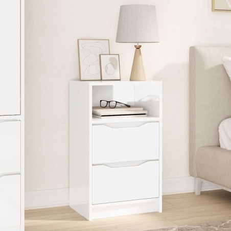 Table de chevet avec tiroir Blanc brillant 40 x 30 x 467 cm 614849614849