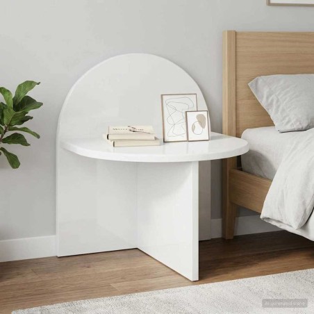 Table de chevet 2 pcs Blanc brillant 40 x 35,5 x 45,5 cm 614850614850