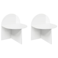 Table de chevet 2 pcs Blanc brillant 40 x 35,5 x 45,5 cm 614850614850