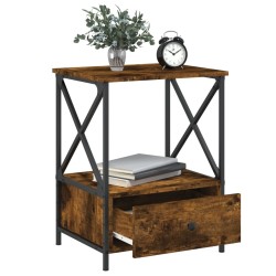 Table de chevet chêne fumé 50x41x65 cm bois d'ingénierie 614852614852