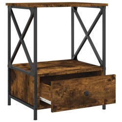 Table de chevet chêne fumé 50x41x65 cm bois d'ingénierie 614852614852