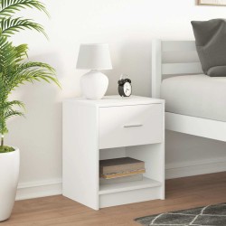 Table de chevet avec tiroir blanche 40x34x50 cm 614856614856