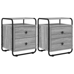 Table de chevet 2 pc Sonoma gris Bois d'ingénierie 614858614858
