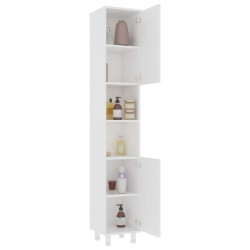Armoire de salle de bain Blanc 30x30x179 cm Bois d'ingénierie 614859614859