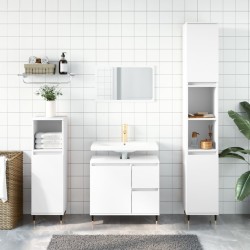 Armoire de salle de bain blanc 30x30x190 cm bois d'ingénierie 614863614863