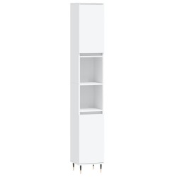 Armoire de salle de bain blanc 30x30x190 cm bois d'ingénierie 614863614863