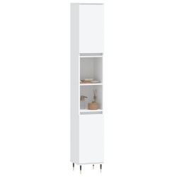 Armoire de salle de bain blanc 30x30x190 cm bois d'ingénierie 614863614863