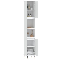 Armoire de salle de bain blanc 30x30x190 cm bois d'ingénierie 614863614863