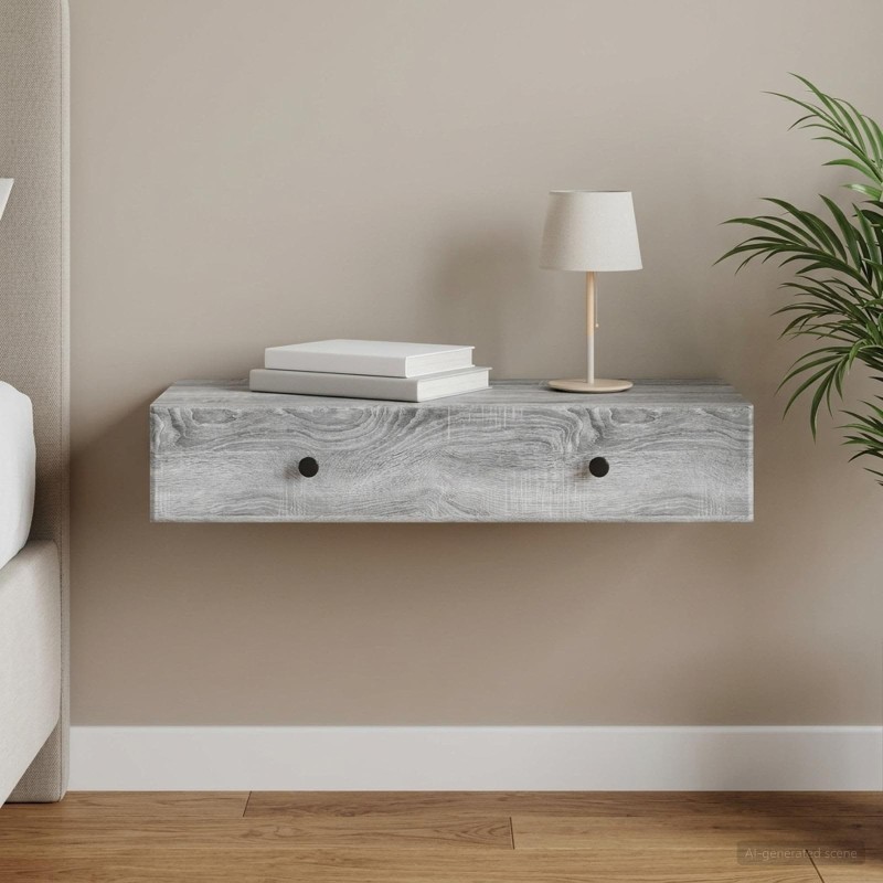Table d'appoint murale Sonoma gris 87,5 x 34,5 x 17 cm 614864614864