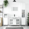 Armoire de salle de bain blanc 30x30x100 cm bois d'ingénierie 614865614865