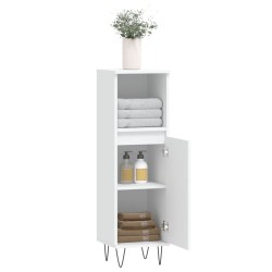 Armoire de salle de bain blanc 30x30x100 cm bois d'ingénierie 614865614865