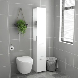 Armoire de salle de bain blanc 25x26,5x170 cm bois d'ingénierie 614867614867