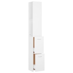Armoire de salle de bain blanc 25x26,5x170 cm bois d'ingénierie 614867614867