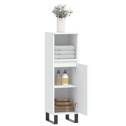 Armoire de salle de bain blanc 30x30x100 cm bois d'ingénierie 614870614870
