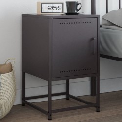 Table de chevet noir 36x39x60,5 cm acier 614872614872