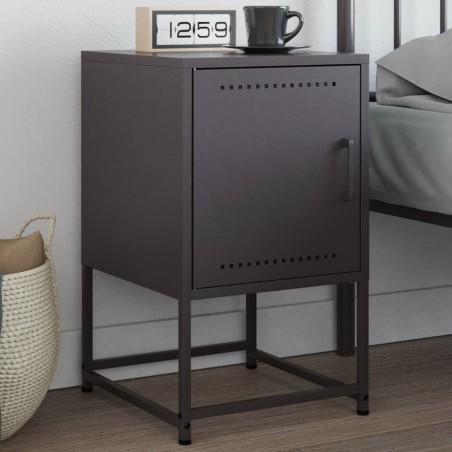 Table de chevet noir 36x39x60,5 cm acier 614872614872