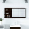 Armoire de salle de bain avec miroir en chêne noir 90 x 11 x 45 cm Bois d'ingénierie 614873614873