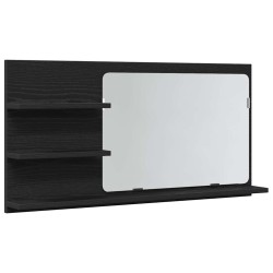 Armoire de salle de bain avec miroir en chêne noir 90 x 11 x 45 cm Bois d'ingénierie 614873614873