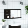 Armoire de salle de bain avec miroir en chêne noir 90 x 11 x 45 cm Bois d'ingénierie 614873614873