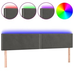 Tête de lit à LED Gris foncé 160x5x78/88 cm Velours 614875614875
