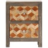 Table de chevet Gris 40x30x50 cm Bois de manguier massif 614877614877