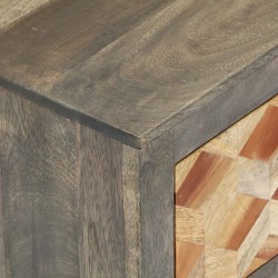 Table de chevet Gris 40x30x50 cm Bois de manguier massif 614877614877