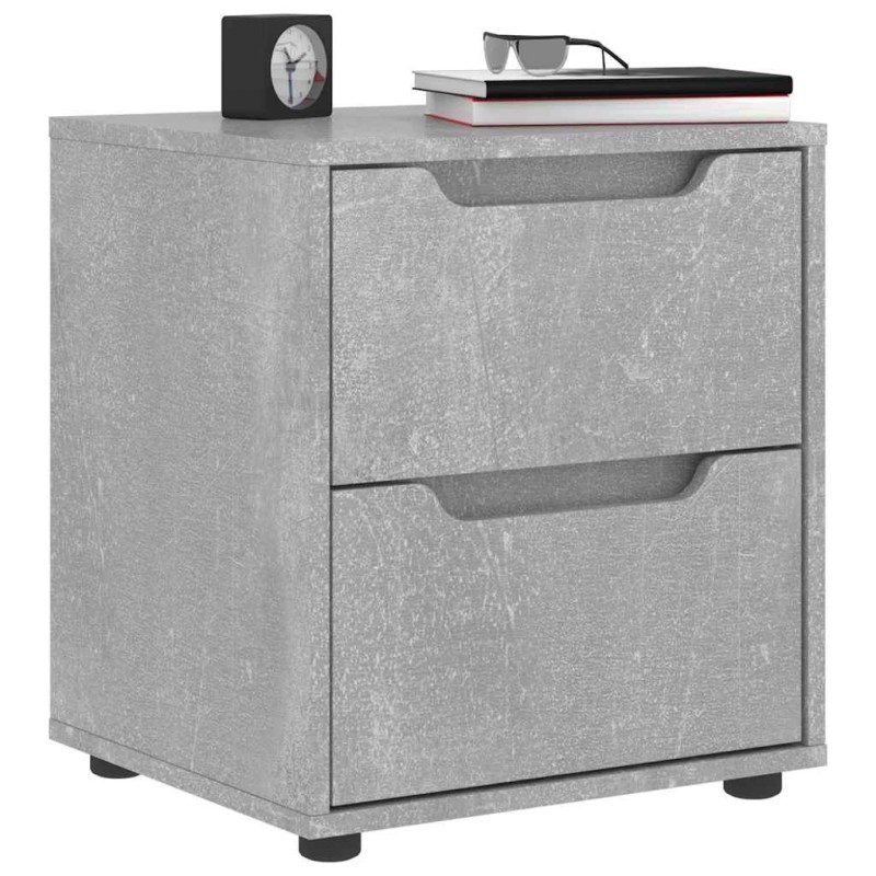 Table de chevet VISNES gris béton 45x40x50 cm bois d'ingénierie 614886614886