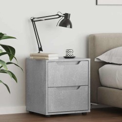 Table de chevet VISNES gris béton 45x40x50 cm bois d'ingénierie 614886614886