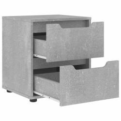 Table de chevet VISNES gris béton 45x40x50 cm bois d'ingénierie 614886614886