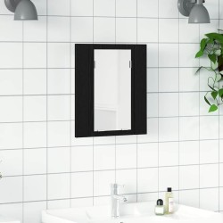 Armoire de salle de bain avec miroir LED en chêne noir 40 x 12 x 45 cm bois d'ingénierie 614888614888