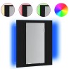 Armoire de salle de bain avec miroir LED en chêne noir 40 x 12 x 45 cm bois d'ingénierie 614888614888