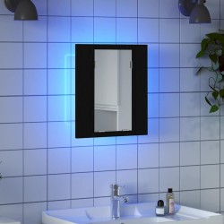Armoire de salle de bain avec miroir LED en chêne noir 40 x 12 x 45 cm bois d'ingénierie 614888614888