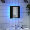 Armoire de salle de bain avec miroir LED en chêne noir 40 x 12 x 45 cm bois d'ingénierie 614888614888