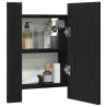 Armoire de salle de bain avec miroir LED en chêne noir 40 x 12 x 45 cm bois d'ingénierie 614888614888