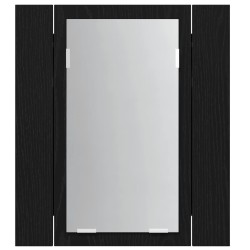 Armoire de salle de bain avec miroir LED en chêne noir 40 x 12 x 45 cm bois d'ingénierie 614888614888
