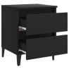 Table de chevet noir 40x35x50 cm bois d'ingénierie 614890614890