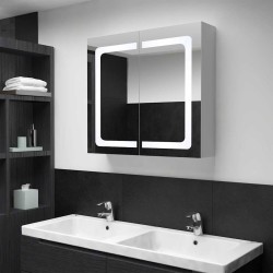 Armoire de salle de bain à miroir LED 80x12,2x68 cm 614894614894