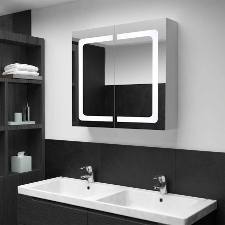 Armoire de salle de bain à miroir LED 80x12,2x68 cm 614894614894