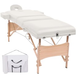 Table de massage pliable à 3 zones 10 cm d'épaisseur Blanc 614901614901