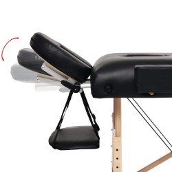 Table de massage pliable à 2 zones 10 cm d'épaisseur Noir 614908614908