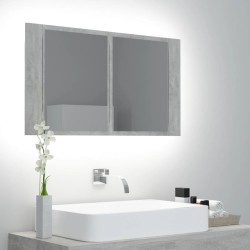 Armoire de salle de bain à miroir LED Gris béton Acrylique 614909614909