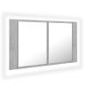 Armoire de salle de bain à miroir LED Gris béton Acrylique 614909614909